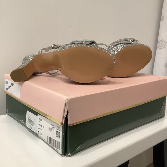 NWB KATE SPADE miya glitter platform heels gold / silver 7 - Picture 8 of 11